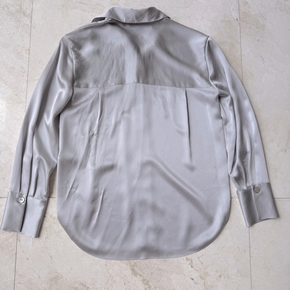 Vince Silk button up shirt gray size XXS - Picture 10 of 16